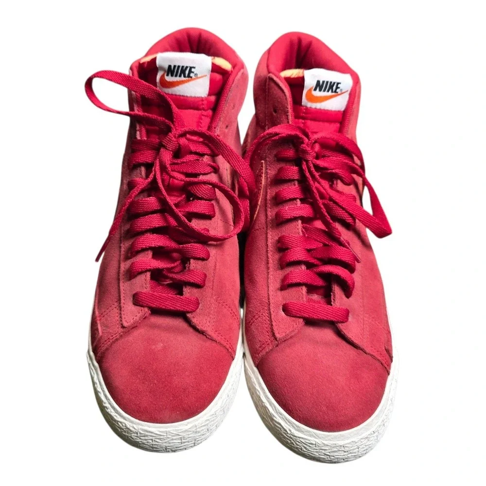 Nike Blazer Mid Premium Gym‎ High Top Sneakers Red Suede VTG 638261-601 Mens 10